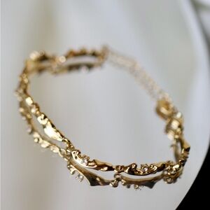 18K Gold Plated Stainless Steel Wave Bracelet